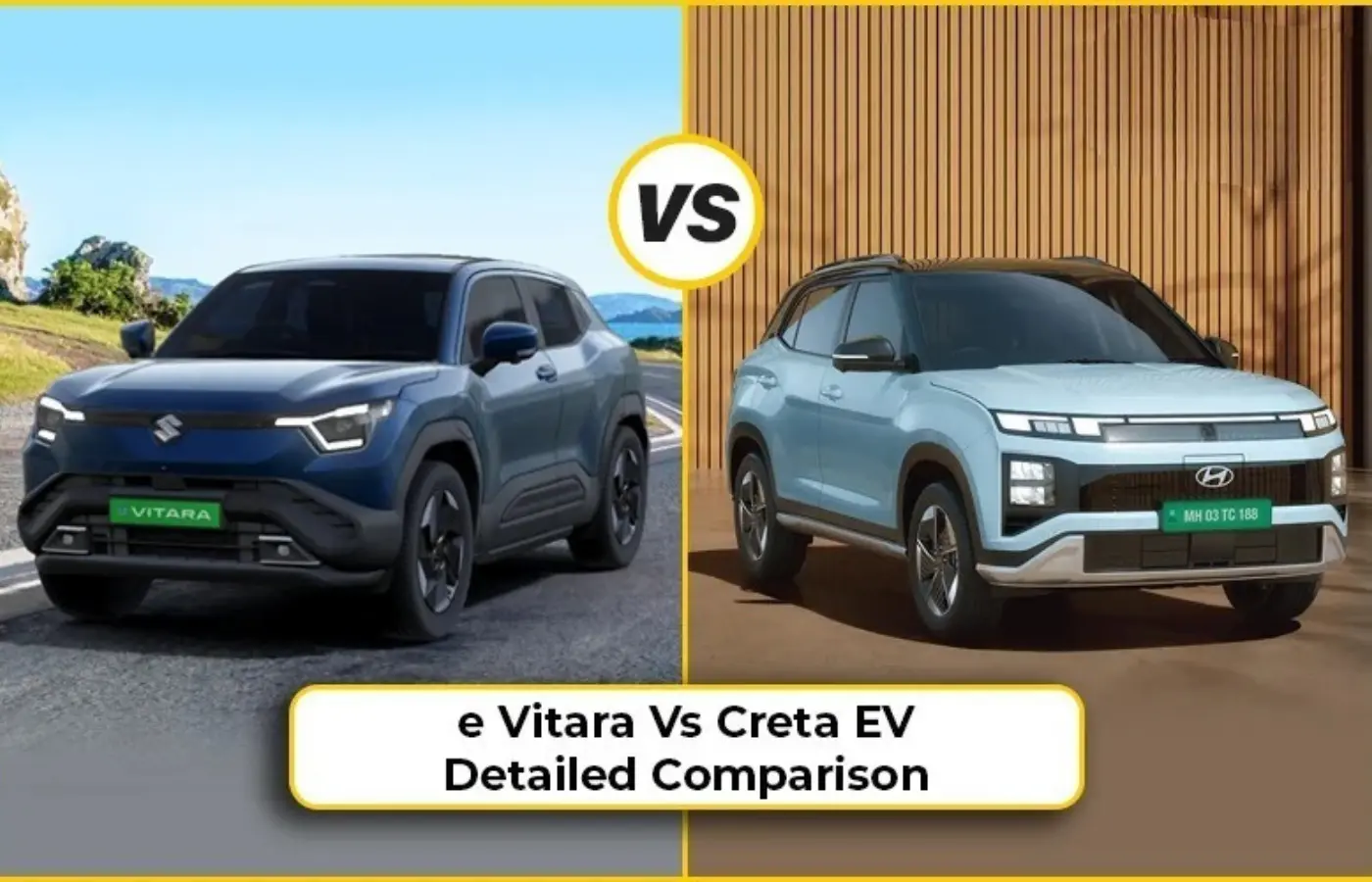 Maruti E Vitara VS Creta electric detailed compasion